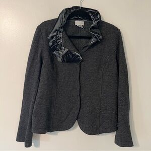 Soft Surroundings Large Wool Blend Velvet Collar Cardigan